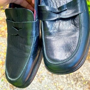 Vintage Black Leather Loafers